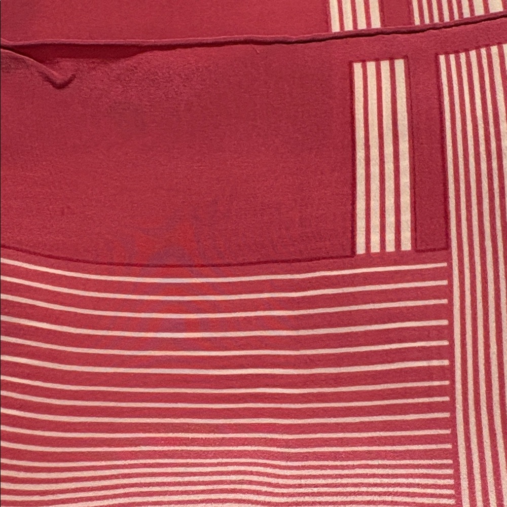 Dior Red and Cream Striped Silk Scarf - Picture 2 of 7